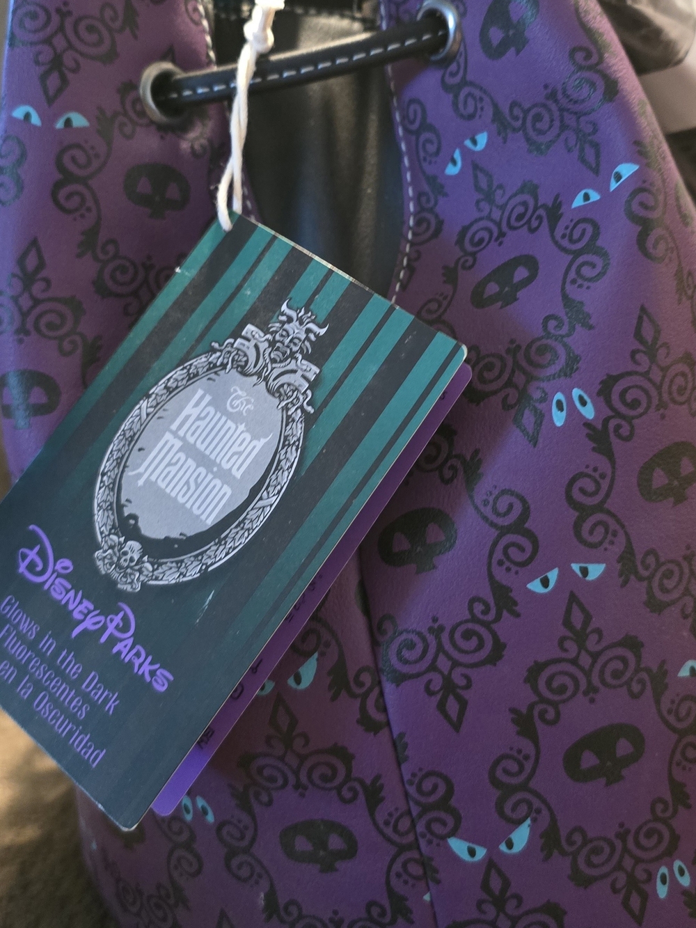 *NWT* Loungefly Disney Haunted Mansion Bucket Bag with Blue Chain, Glow In Dark - Picture 4 of 7